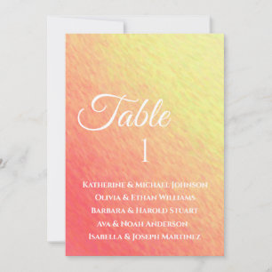 Invitación Gráfico de asientos del boda-Espectro del amanecer
