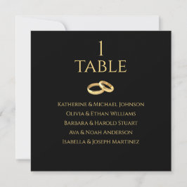 Invitación Gráfico de asientos del boda - Negro y oro-