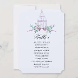 Invitación Gráfico de asientos floral en jaula de pájaro. Flo