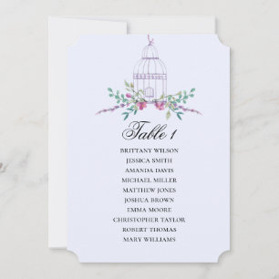 Invitación Gráfico de asientos floral en jaula de pájaro. Flo