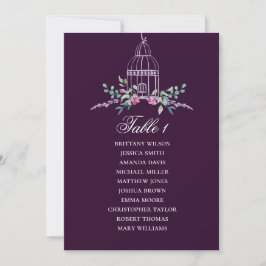 Invitación Gráfico de asientos floral en jaula de pájaros. Bo