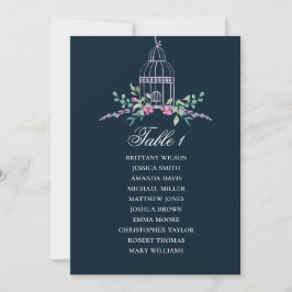 Invitación Gráfico de asientos floral jaula de pájaros. Flor