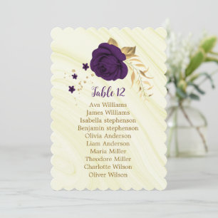 Invitación gráfico de asientos geométricos florales de oro pú
