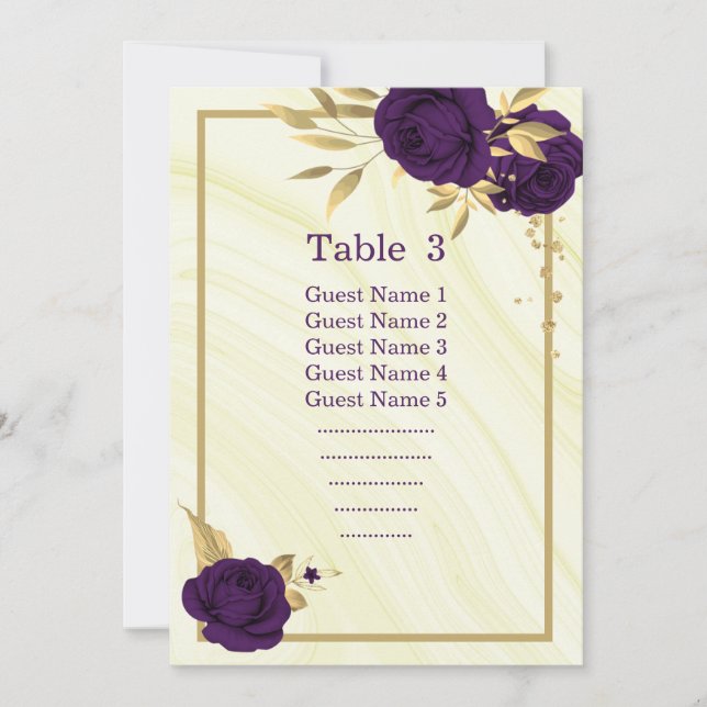 Invitación gráfico de asientos geométricos florales de oro pú (Anverso)
