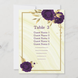 Invitación gráfico de asientos geométricos florales de oro pú