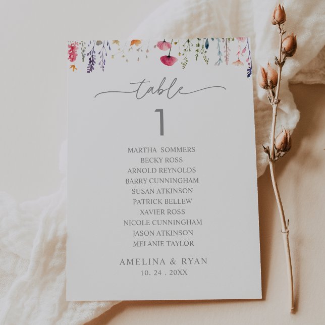 Invitación Gráfico de Asientos Mesa de Flores Silvestres de P (Subido por el creador)