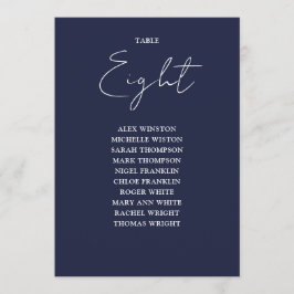 Invitación Gráfico de Asientos Moderno Azul Marino Número de 