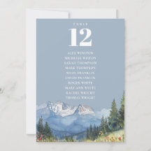 Gráfico de asientos numerados de mesa de montaña a