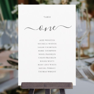 Invitación Gráfico de Asientos Número 1 de Letra Elegante Gri