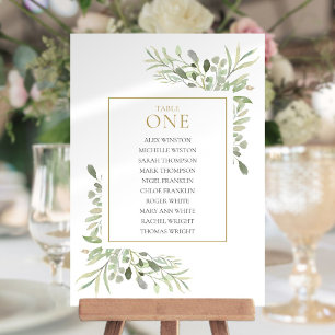 Invitación Gráfico de Asientos Número 1 Elegante Vegetación