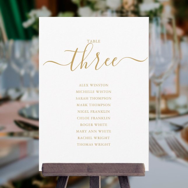 Invitación Gráfico de Asientos Número 3 de Letra Dorada Elega (Subido por el creador)