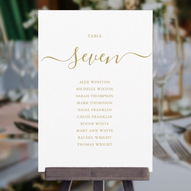 Invitación Gráfico de Asientos Número 7 de Letra Dorada Elega (Subido por el creador)