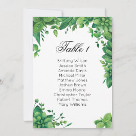 Invitación Gráfico de asientos para boda de verano. Plan de i