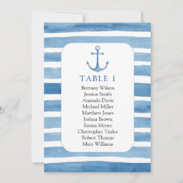 Invitación Gráfico de asientos para boda en la playa. Ancla a
