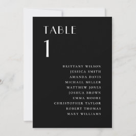 Invitación Gráfico de Asientos para Bodas Negras | Minimalist