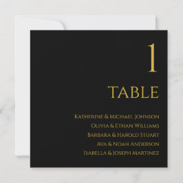 Invitación Gráfico de asientos para bodas - Negro y oro