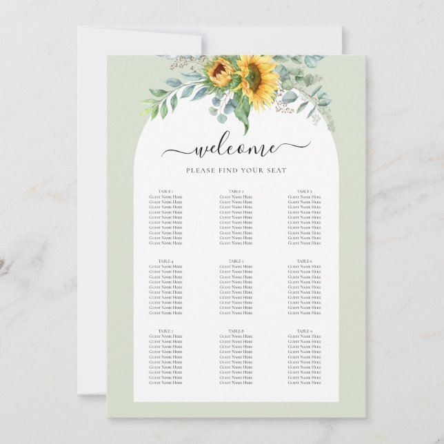 Invitación Gráfico de asientos pequeños (Anverso)