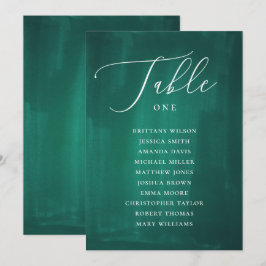 Invitación Gráfico de asientos verde oscuro. Boda elegante es