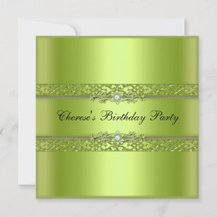 Invitación Gráfico de Fiesta de Cumpleaños Chartreuse Diamant