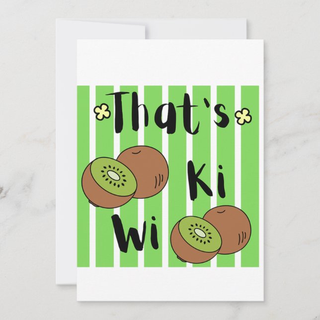 Invitación Gráfico de fruta kiwi lindo (Anverso)