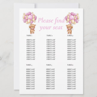 Invitación Gráfico de mesa Teddy para Baby Shower con puntos