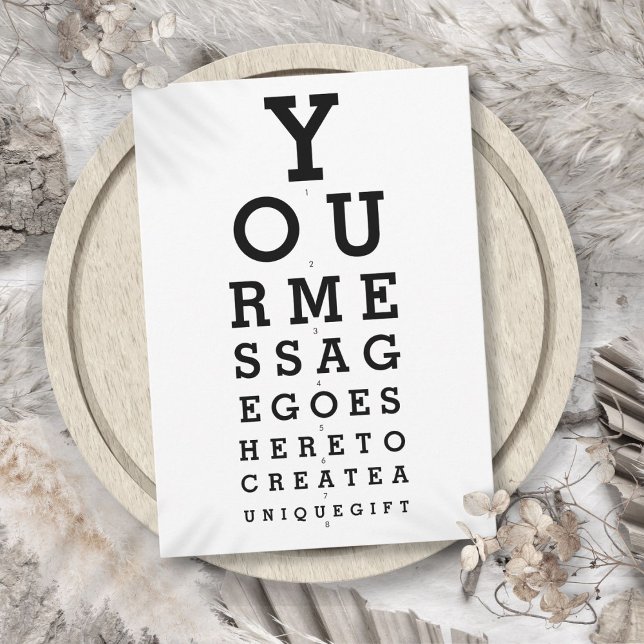 Invitación Gráfico de Optometrista Mensaje Personalizado (Optician Chart Personalized Message Invitation)