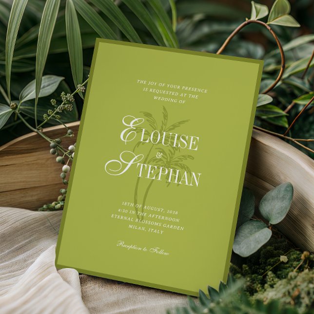 Invitación Gráfico de Palma Refinado Verde Chartreuse para Bo (Subido por el creador)