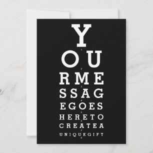Invitación Gráfico de prueba de vista divertida con mensaje p