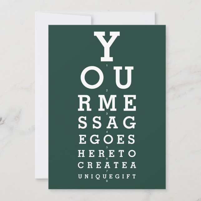 Invitación Gráfico de visión de ojos verde esmeralda con mens (Anverso)