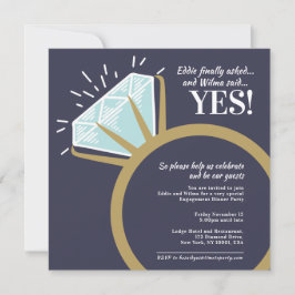 Invitación Gráfico del anillo de oro del diamante del partido