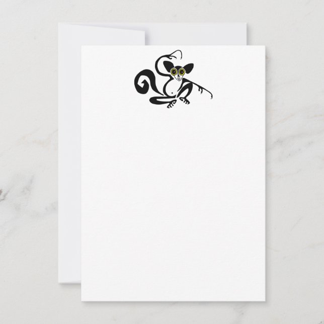 Invitación Gráfico Guay AYE-AYE - Primate - Lemur - Madagasca (Anverso)