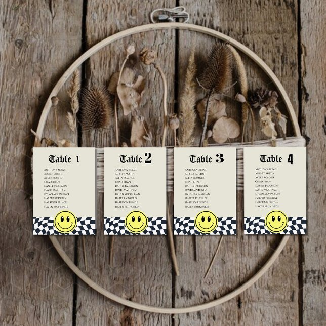 Invitación Gráfico retro de número de tabla de cuadros negros (Subido por el creador)