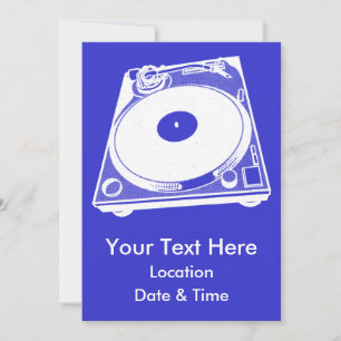 Invitación Gráfico retro girable en blanco