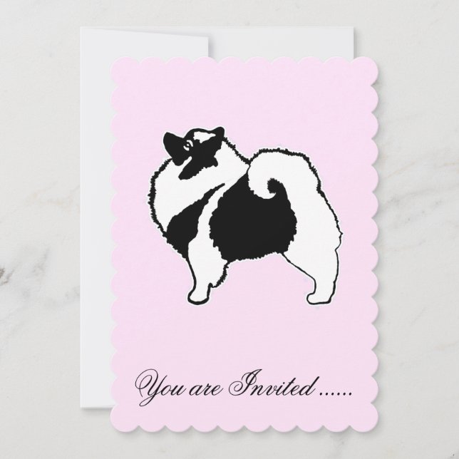 Invitación Gráficos de Keeshond - Arte de perro original lind (Anverso)