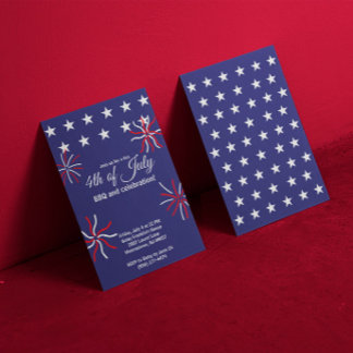 Invitación Gráficos planos patrióticos 4 de julio