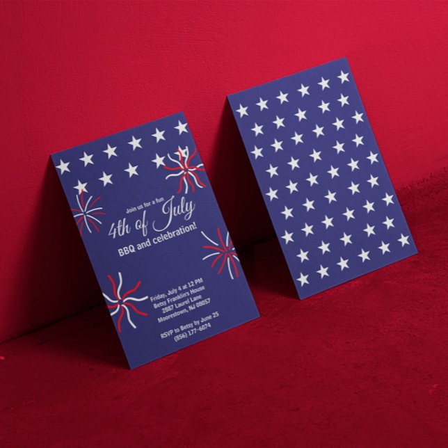 Invitación Gráficos planos patrióticos 4 de julio (Subido por el creador)