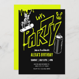 Invitación Grafitti skateboarding street art