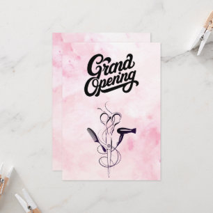 Invitación Gran abertura del Salón de Belleza con acuarela ro