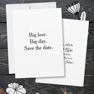 Invitación Gran amor. Gran día. Guarden la fecha.
