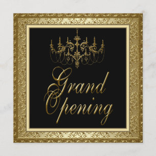 Invitación Gran Apertura Comercial de Candil de Oro Negro