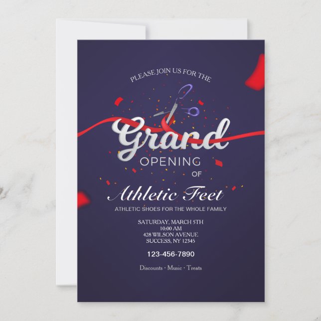 Invitación Gran apertura de corte de cinta (Anverso)