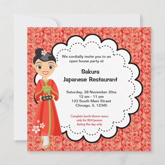 Invitación Gran apertura de Japón (Anverso)