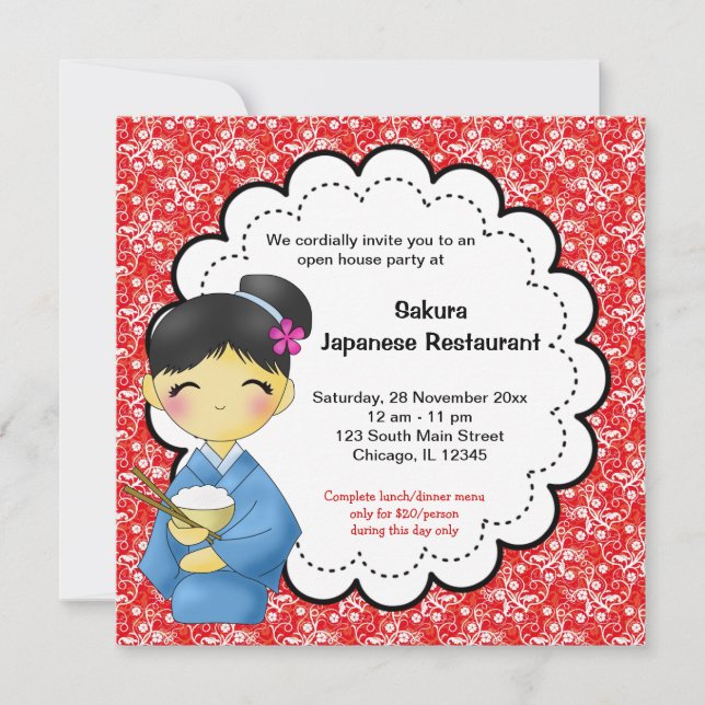 Invitación Gran apertura de Japón (Anverso)