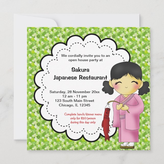 Invitación Gran apertura de Japón (Anverso)