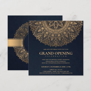 INVITACIÓN GRAN APERTURA DE MANDALA ORNADA CLÁSICA DE ORO DE