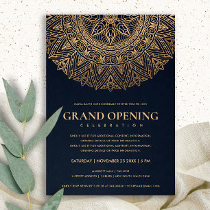 INVITACIÓN GRAN APERTURA DE MANDALA ORNATO CLÁSICO DE ORO DE