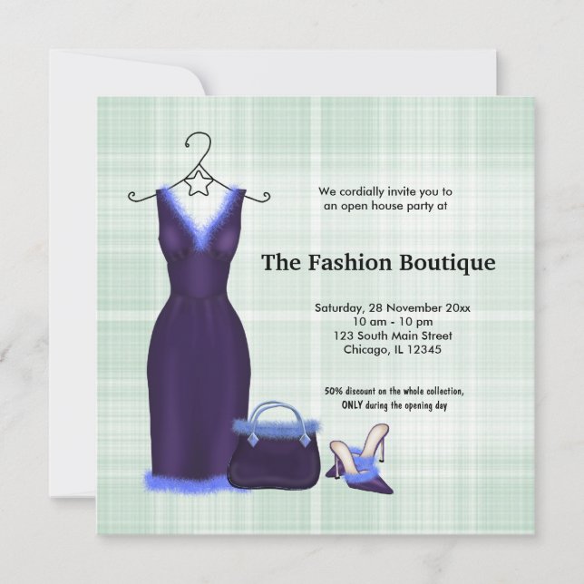 Invitación Gran Apertura de Moda (Anverso)
