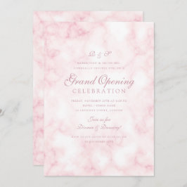 Invitación Gran apertura de Rosa Gold Marble Rubor Corporate