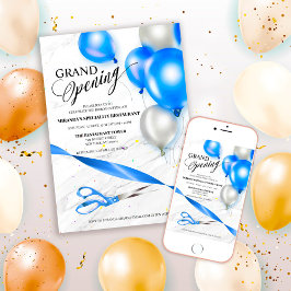 Invitación Gran apertura del restaurante Silver Blue Balloons