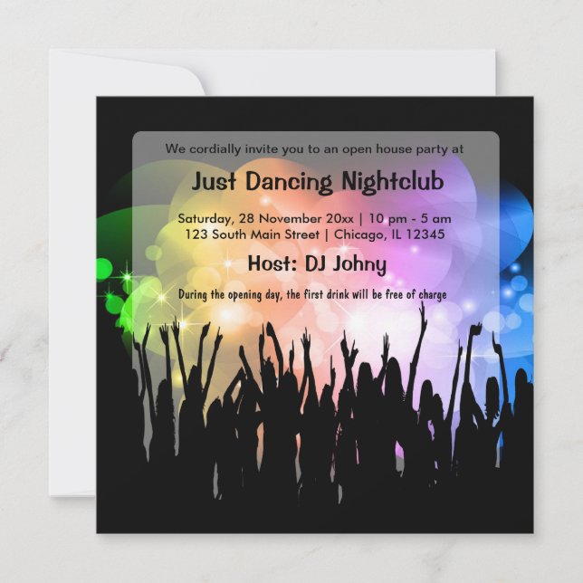 Invitación Gran Apertura Discoteca (Anverso)